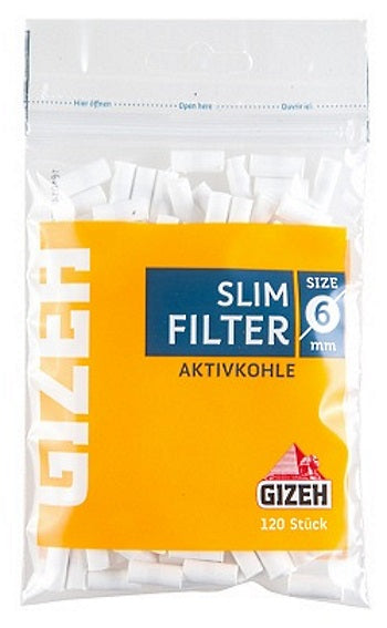 1 Beutel Gizeh Gelb Slim Aktivkohle Filter Zigarettenfilter Drehfilter 
