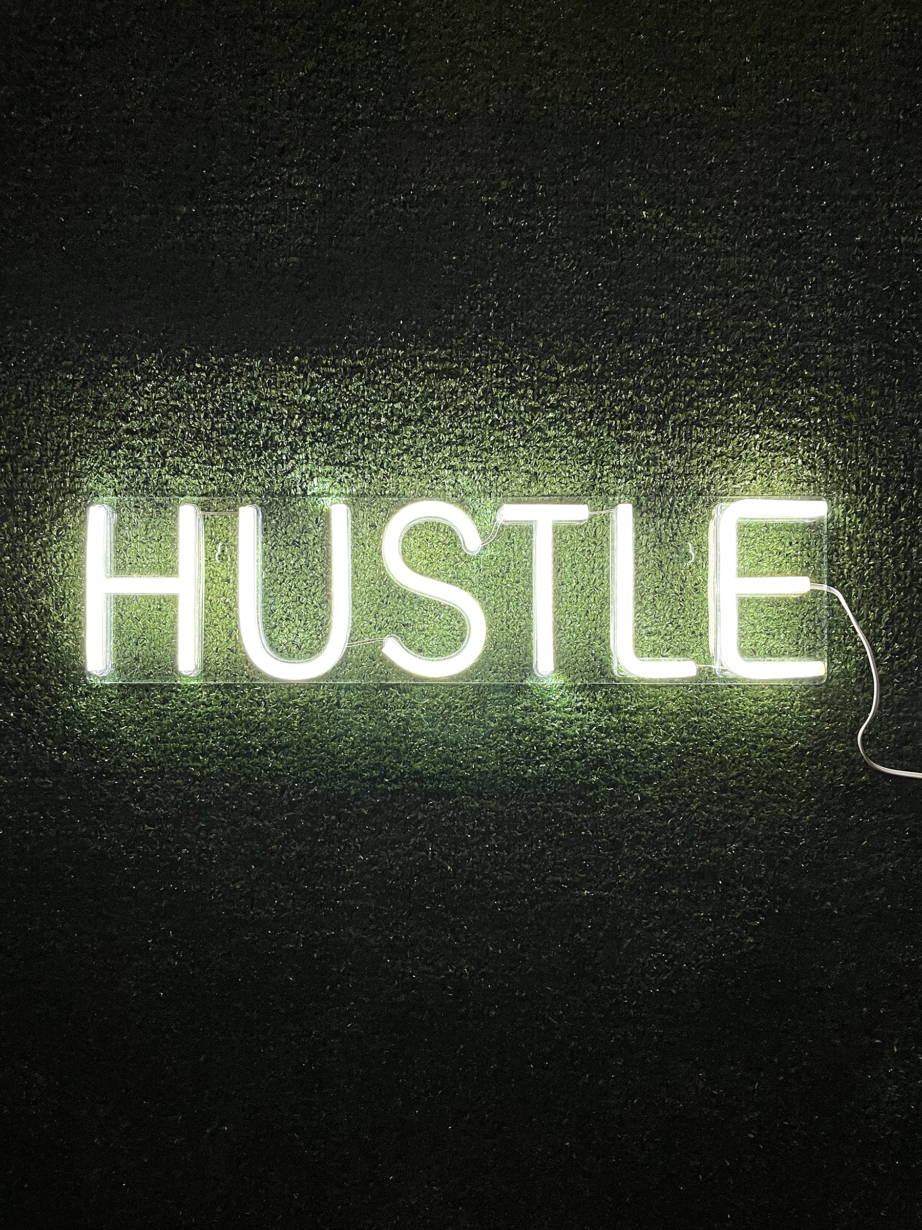 hustle led sign