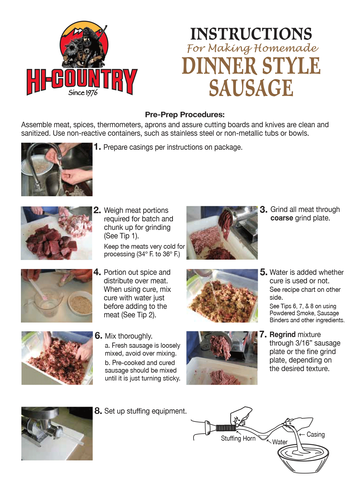 Hi Country Snack Foods | Bratwurst Dinner Style Sausage Kit | 6-Pack