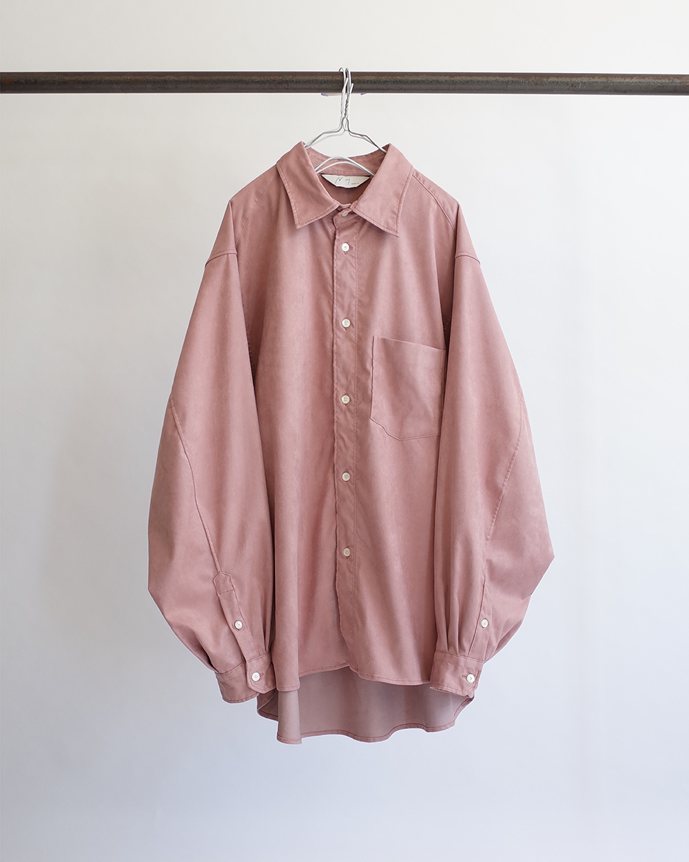 ANCELLM FAKE SUEDE OVER SIZE LS SHIRT | labiela.com