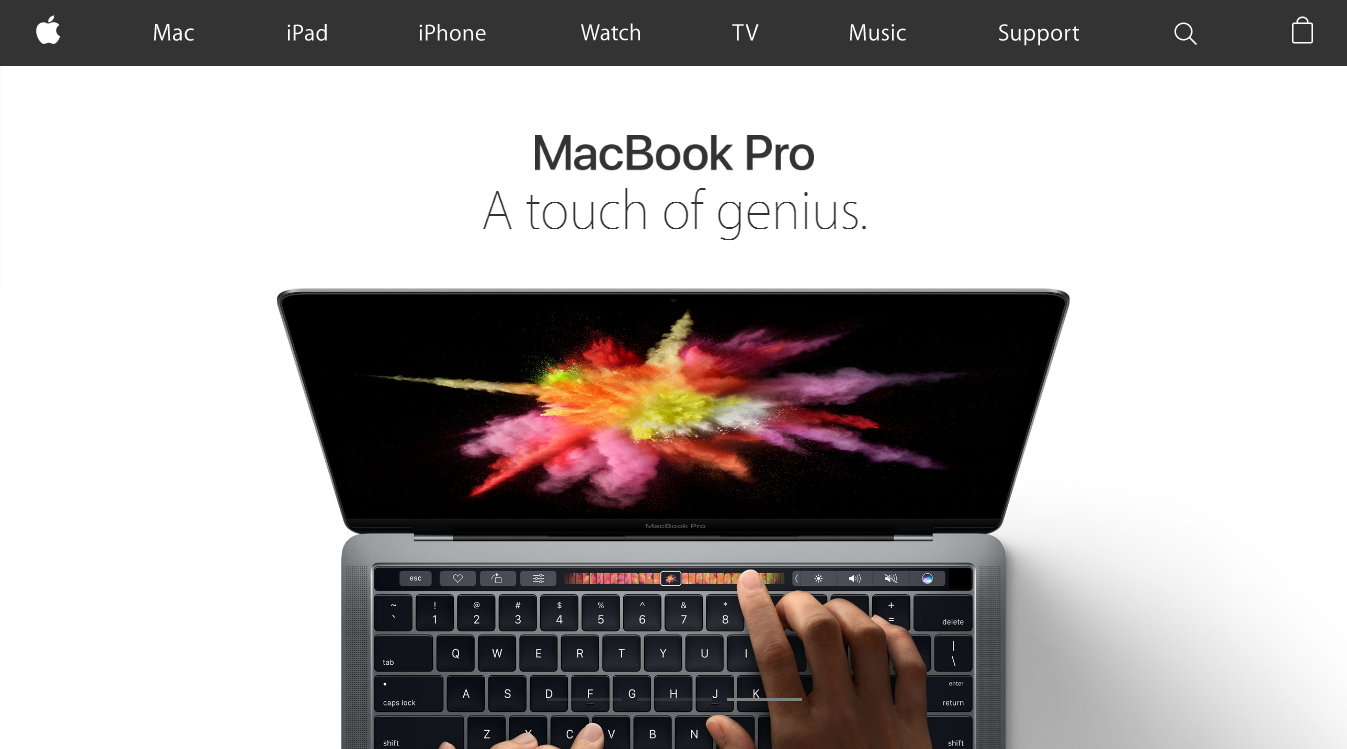 4 trendy visual design techniques: Macbook pro hero