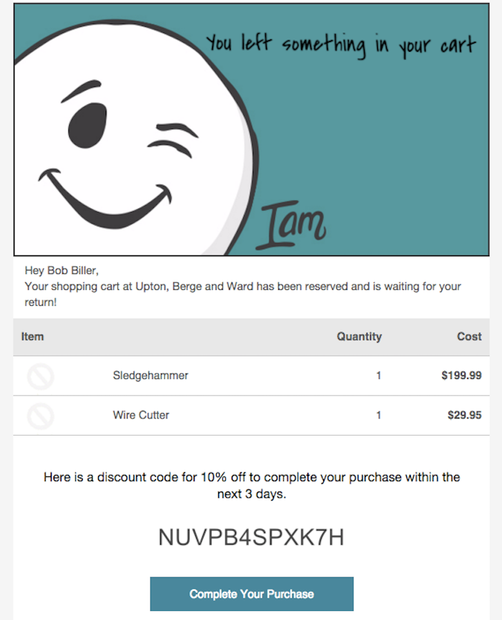 Essential Emails to Design for Every Ecommerce Site You Build: Abandonned Checkouts
