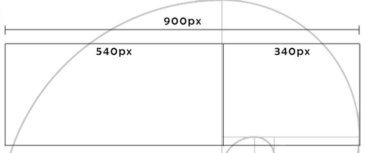 A cut of the Golden Ratio image showing a 900px screen split into two pieces – 560 pixels and 340 pixels.