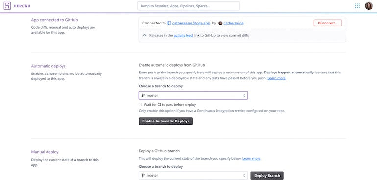 Deploy website: Heroku enable deploy