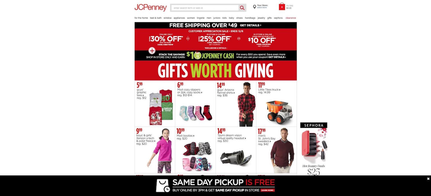 Designing Webpages For Christmas: JCPenney