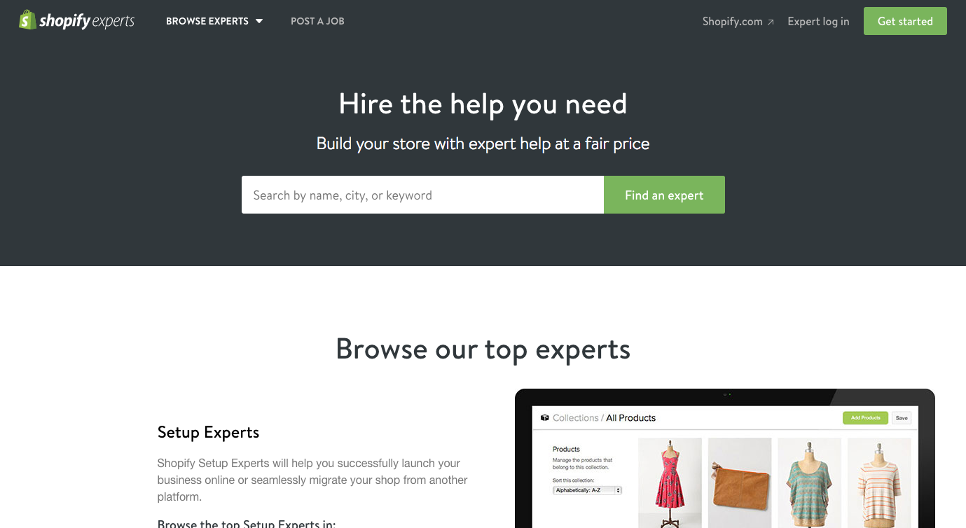 Finding web design clients: Shopify expert marketplace