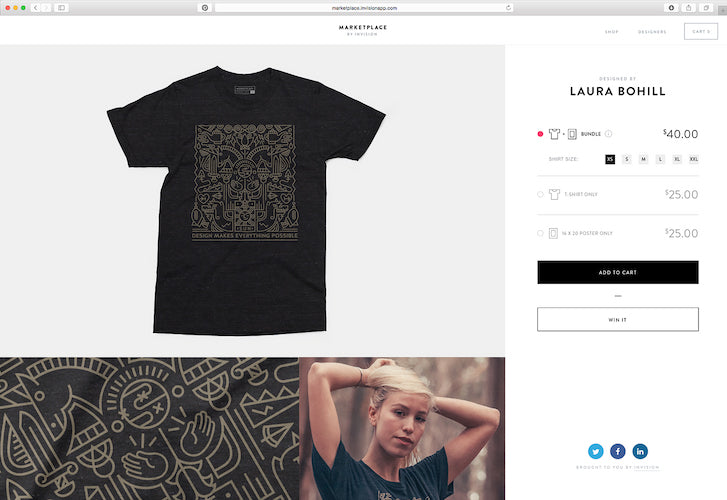 InVision Marketplace: T-Shirt Page