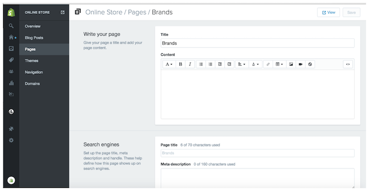 How to Make a Brands or Trends Page Using Link Lists: Online Store Pages