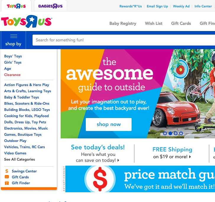 Reduce Bounce Rates: Toys R Us