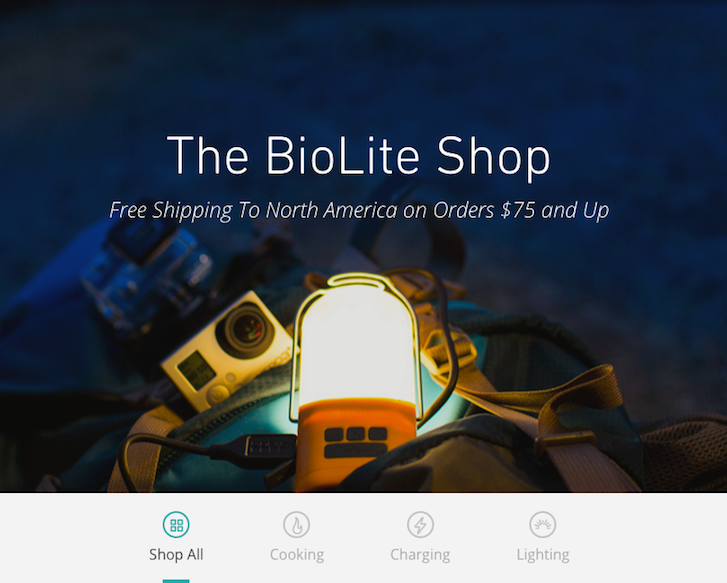Fifty & Fifty Designs Site for Kickstart Product: The BioLite Shop