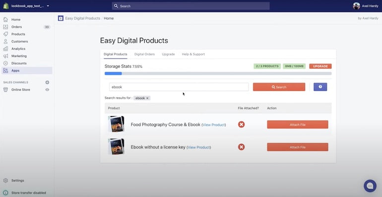 Shopify app challenge honorable mentions: Easy Digital Products