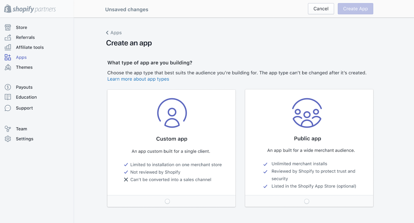 Shopify public apps: build custom apps