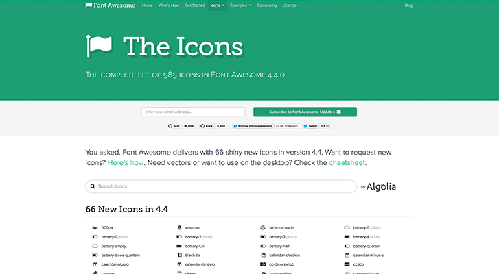 Best resources for downloading icon packs: Font Awesome