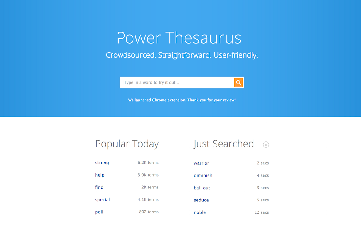 Chrome Extensions: Power Thesaurus