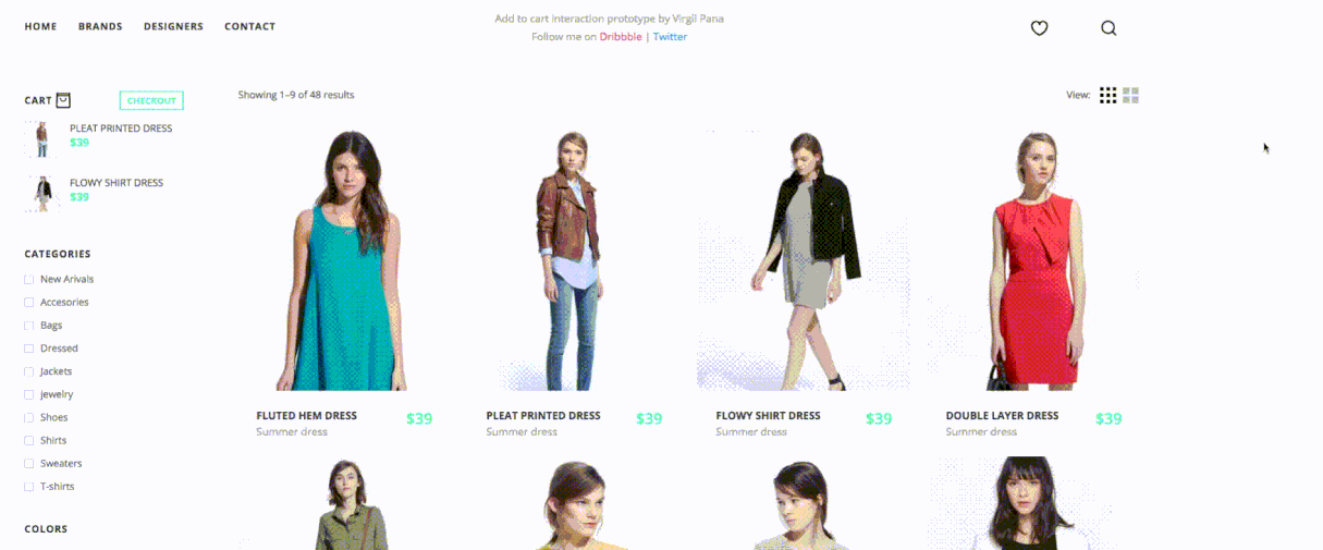 CSS Animations: Conceptual Add to Cart