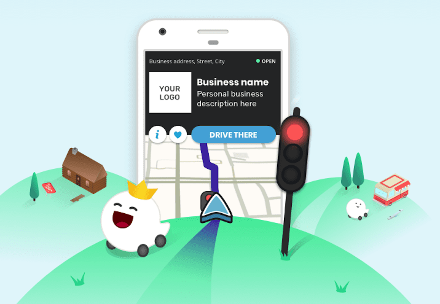 Ecommerce trends: mobile display of Waze, Googles navigation app