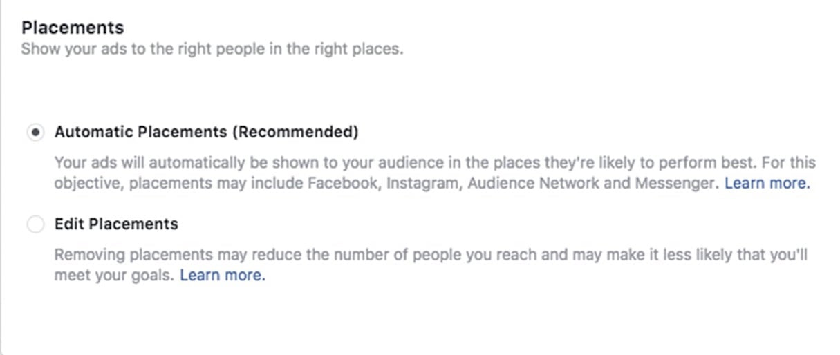 facebook marketing: placements