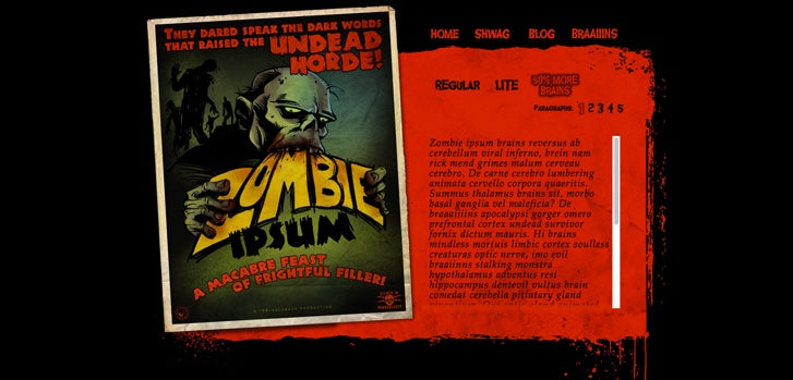 Lorem Ipsum Generator Beispiel: Zombie Ipsum