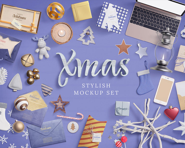 Holiday Ecommerce Design: XMas Stylish Mockup Set