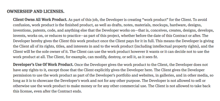 How to Write a Freelance Contract - Ownership and Licenses