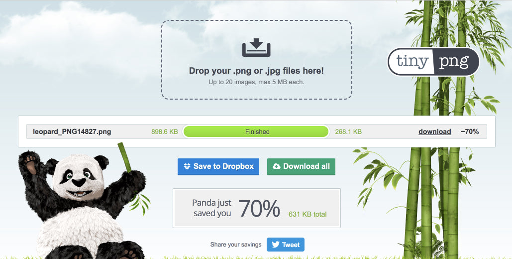 Image tools for web developers 2017: TinyPNG