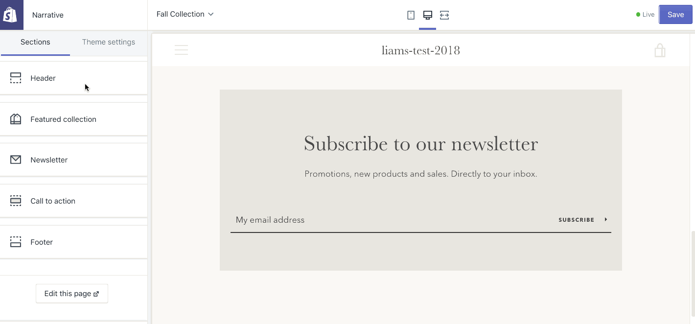 landing page newsletter