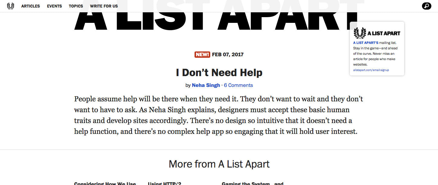 Learn Web Design: A List Apart