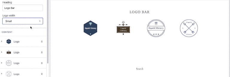 logo bar: width options displayed with a gif