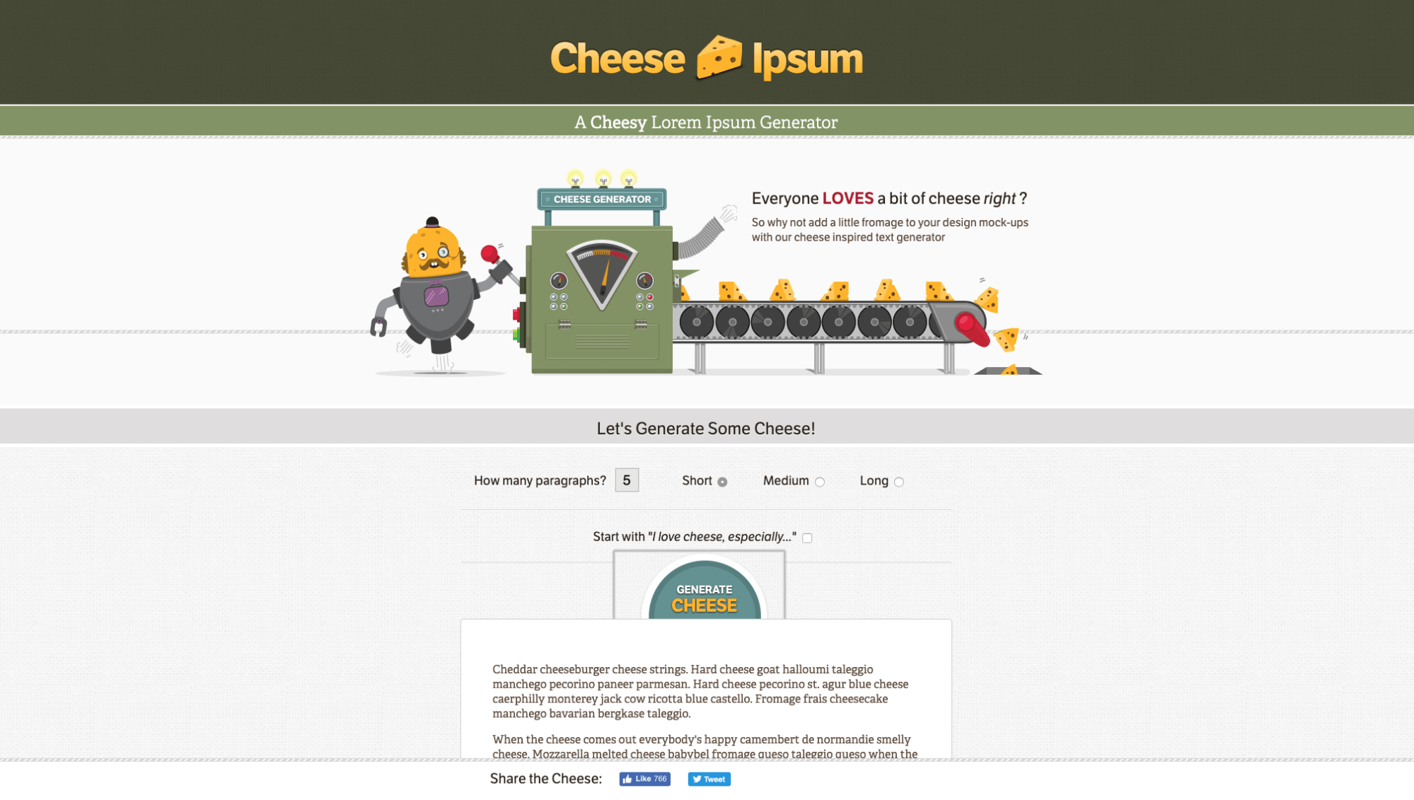 lorem ipsum generator: cheese