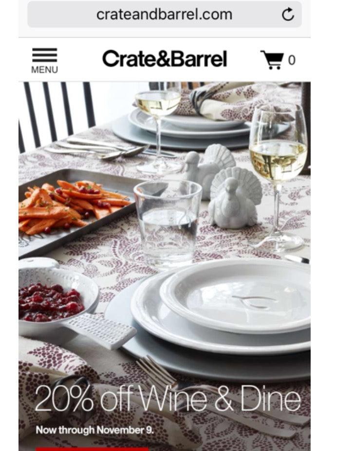 Mobile UX - Crate and Barrel