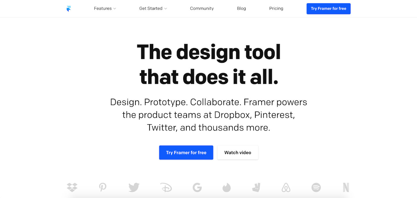 prototyping tools: framer