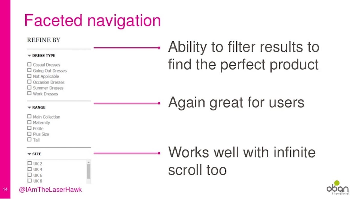 seo tips: faceted navigation