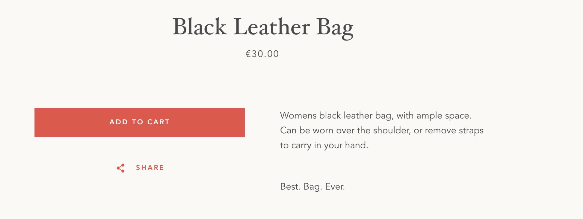 shopify alternate templates: best bag ever