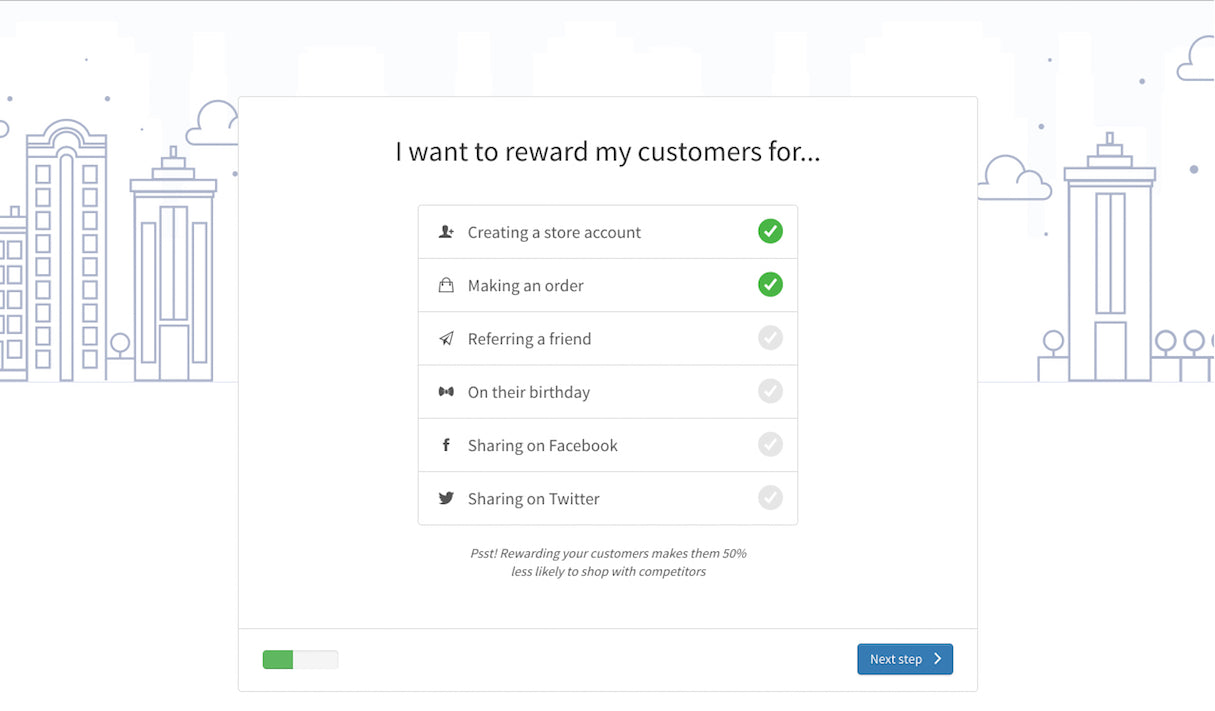 Shopify App Onboarding: Sweet Tooth flow step 2
