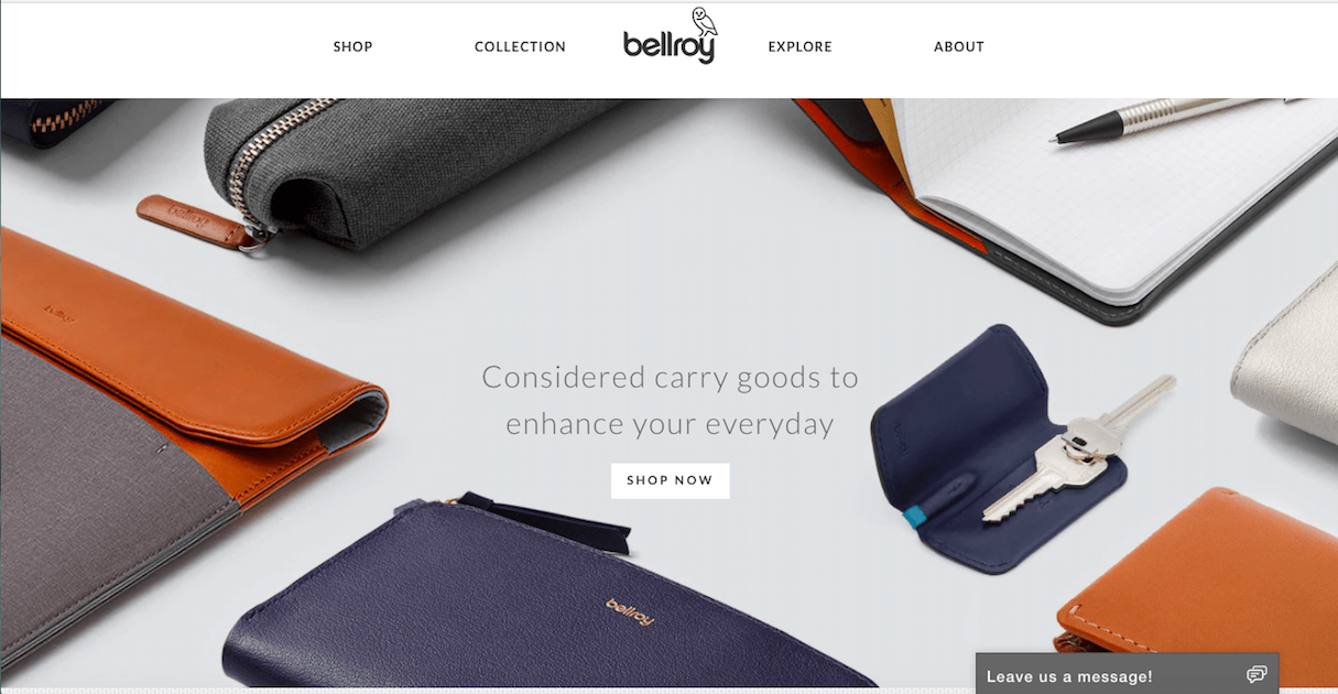 shopify commerce awards: bellroy