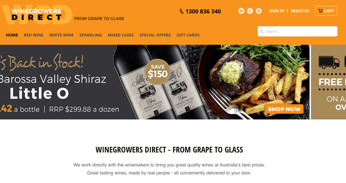 Shopify Plus Partner Createur: Wine Growers Direct