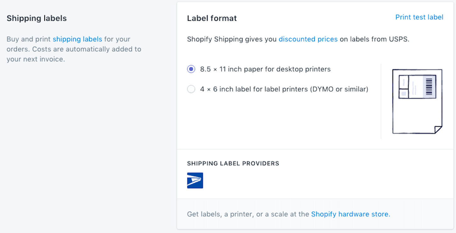 shopify shipping: labels