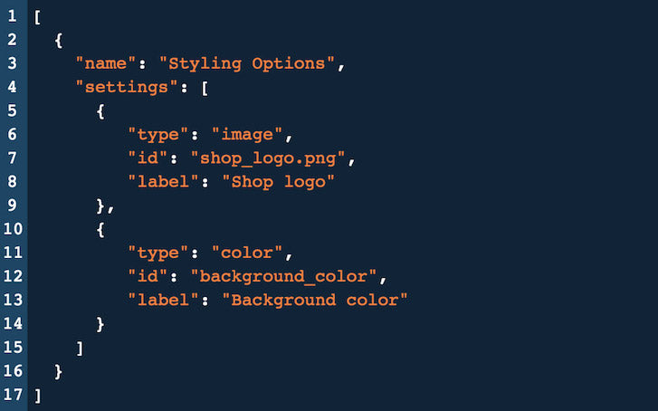 Introduction to Shopify Theme Options: JSON Styling Options
