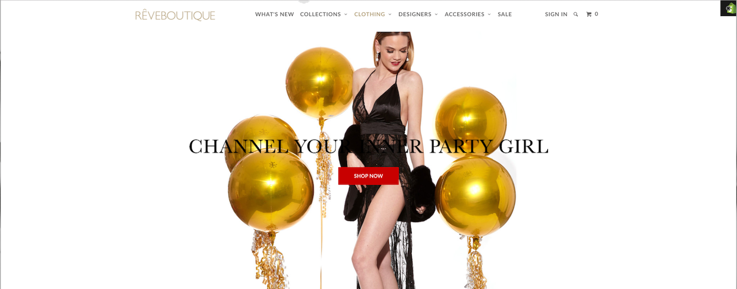 Successful Marketing Campaigns: Reveboutique homepage