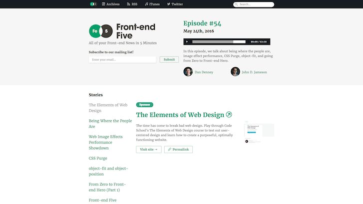 Web Design Podcasts: Front-end Five