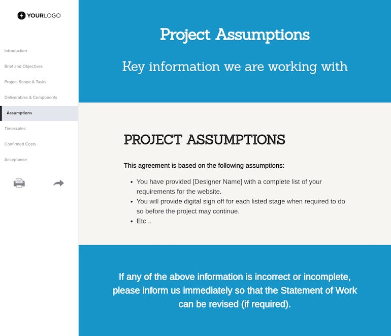 web design project management: the statement of work template