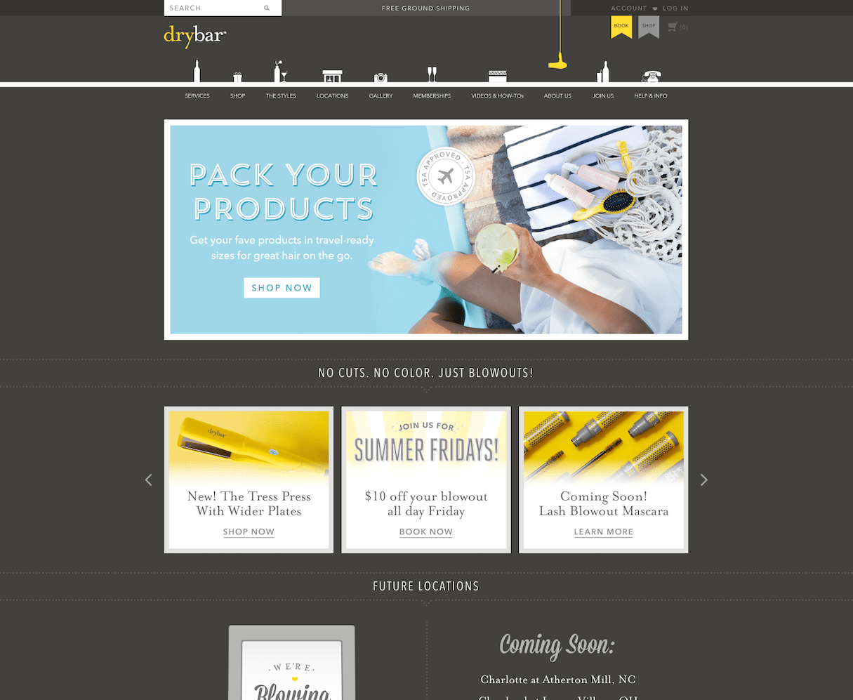 website color schemes: drybar