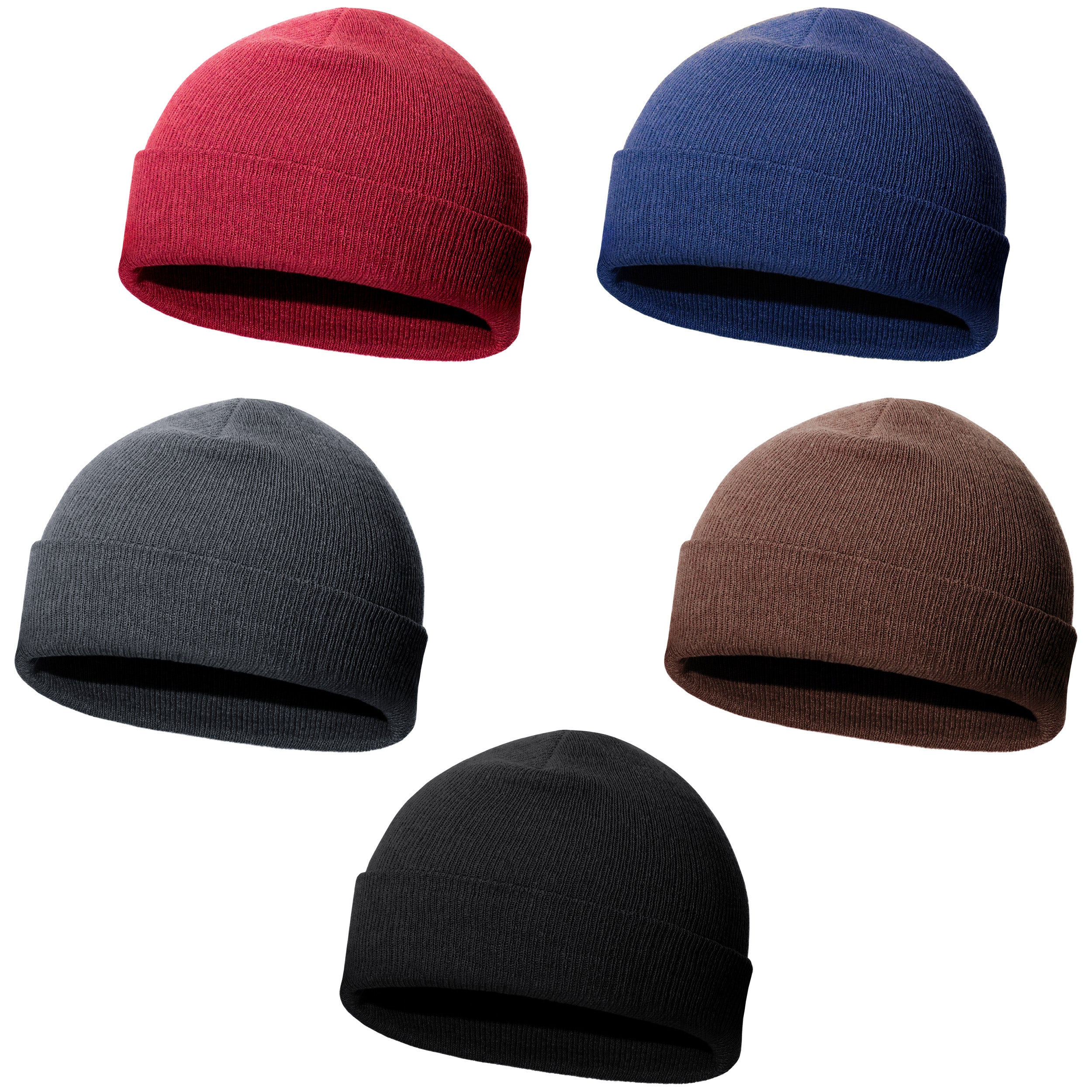 Unisex Winter Wholesale Beanie in 5 Assorted Colors Bulk Case of 48