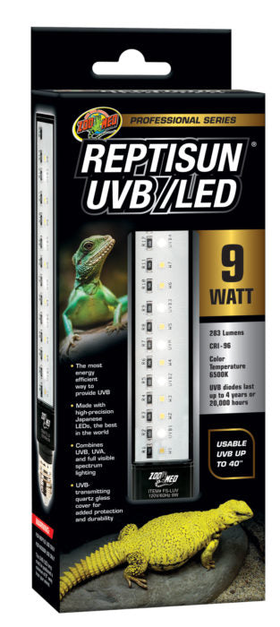 Zoo Med ReptiSun UVB/LED - 9w - The Most Energy Efficient Way to Provi
