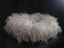 Load image into Gallery viewer, Diamante and Feather surround wedding cake stand  riser - all sizes- many  sizes and colours
