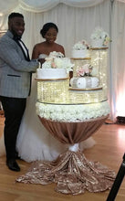 Load image into Gallery viewer, Crystal cake stands, 1 - 2 -3 -4 - 5 or 6 tiers,crystal wedding cake display
