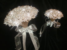 Load image into Gallery viewer, Crystal bouquet, Brides wire bead jewel bouquet. rose gold. silver or Gold
