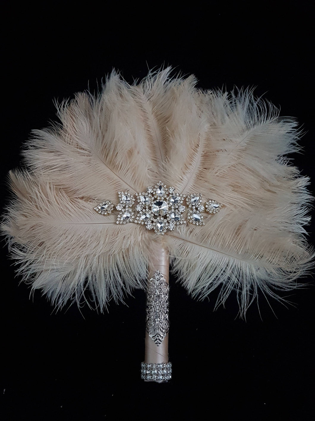 Bridal Feather Fan bouquet, Great Gatsby wedding style -ANY COLOUR