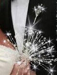 Crystal wire bouquet, Jewel crystal wedding bouquet&  comlimentary groom's buttonhole.