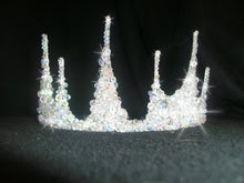 Load image into Gallery viewer, Crystal tiara crown,  Couture inspired, modern crystal tiara,  Ab crystal beads
